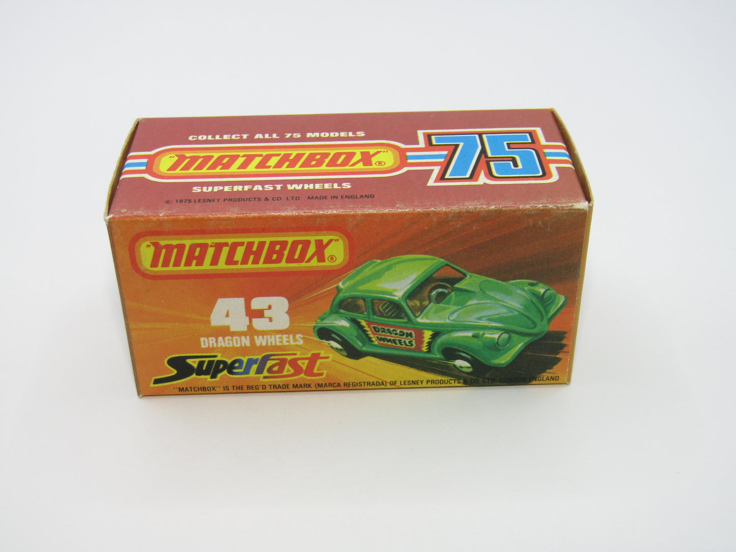 Matchbox Superfast 43B Dragon Wheels UNPAINTED Base Dark Green Body