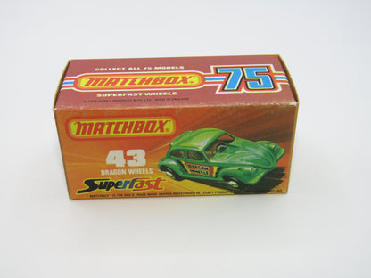 Matchbox Superfast 43B Dragon Wheels UNPAINTED Base Dark Green Body
