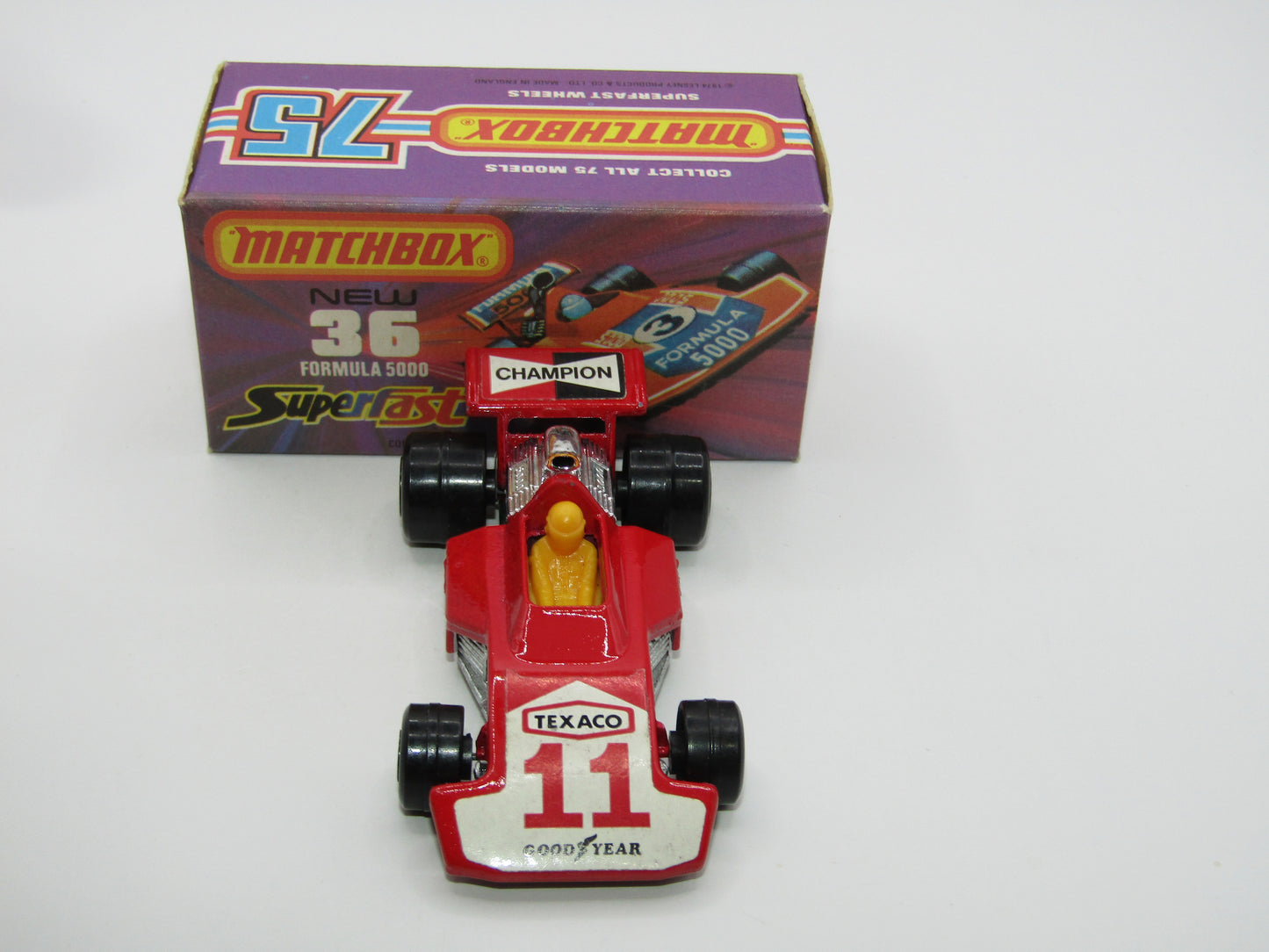 Matchbox Superfast No 36C Formula 5000 Racing Car DARK Red Champion Texaco