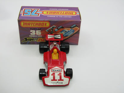 Matchbox Superfast No 36C Formula 5000 Racing Car DARK Red Champion Texaco