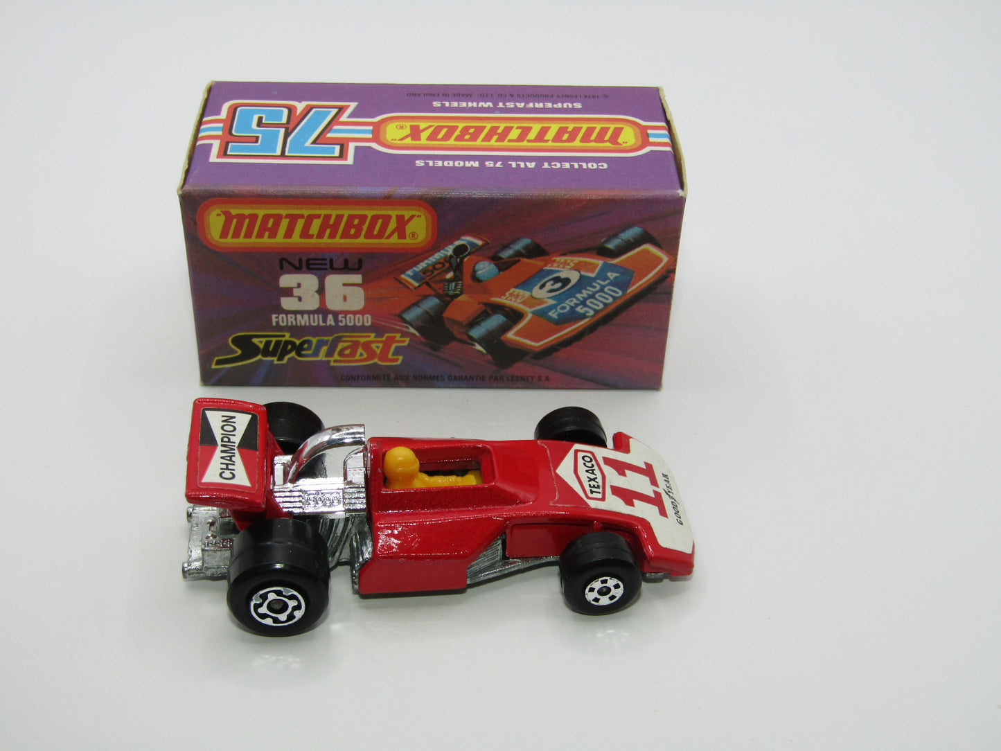 Matchbox Superfast No 36C Formula 5000 Racing Car DARK Red Champion Texaco