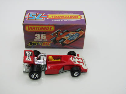 Matchbox Superfast No 36C Formula 5000 Racing Car DARK Red Champion Texaco