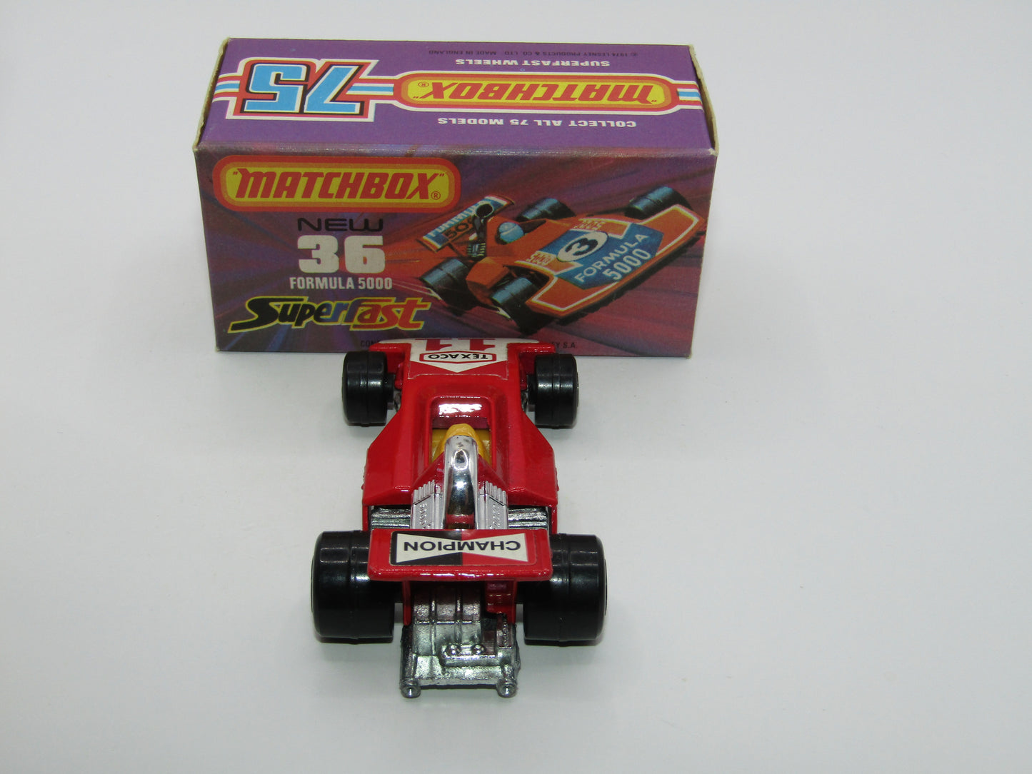 Matchbox Superfast No 36C Formula 5000 Racing Car DARK Red Champion Texaco