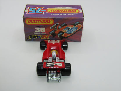 Matchbox Superfast No 36C Formula 5000 Racing Car DARK Red Champion Texaco