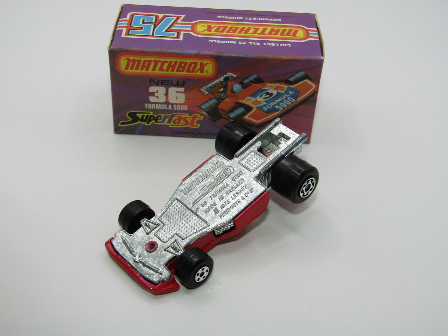 Matchbox Superfast No 36C Formula 5000 Racing Car DARK Red Champion Texaco