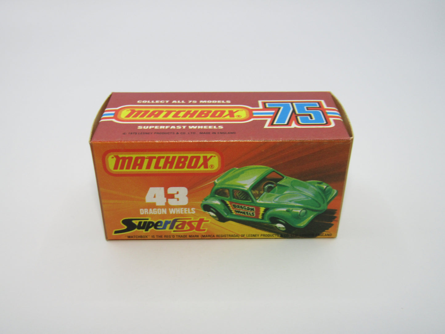 Matchbox Superfast 43B Dragon Wheels LIGHT GREEN Body Gloss Black Base
