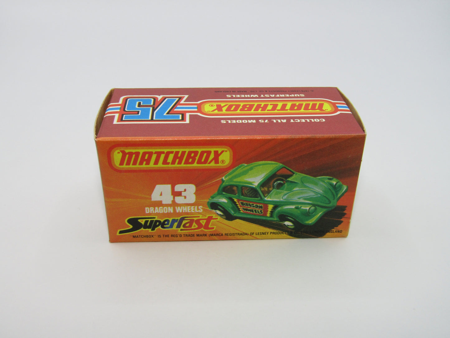 Matchbox Superfast 43B Dragon Wheels LIGHT GREEN Body Gloss Black Base