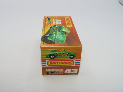 Matchbox Superfast 43B Dragon Wheels LIGHT GREEN Body Gloss Black Base
