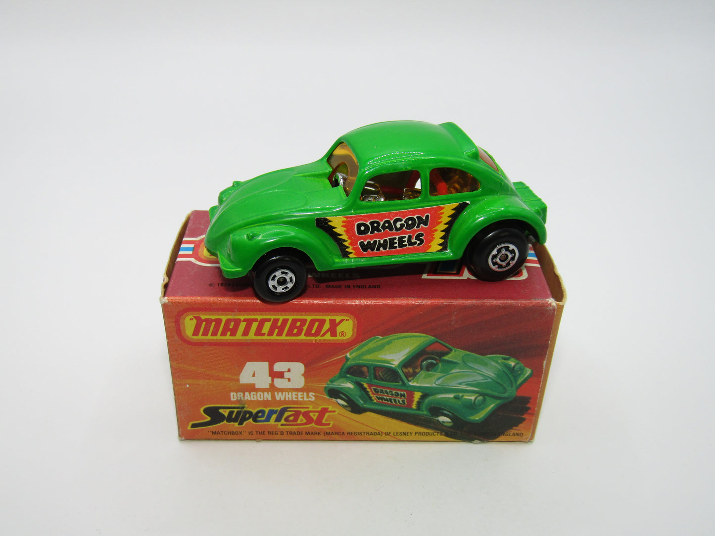 Matchbox Superfast 43B Dragon Wheels Dark Green Gloss Black Base