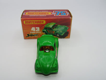 Matchbox Superfast 43B Dragon Wheels Dark Green Gloss Black Base