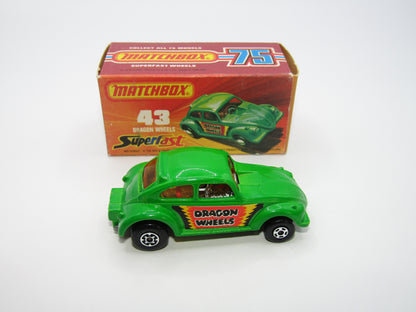 Matchbox Superfast 43B Dragon Wheels Dark Green Gloss Black Base