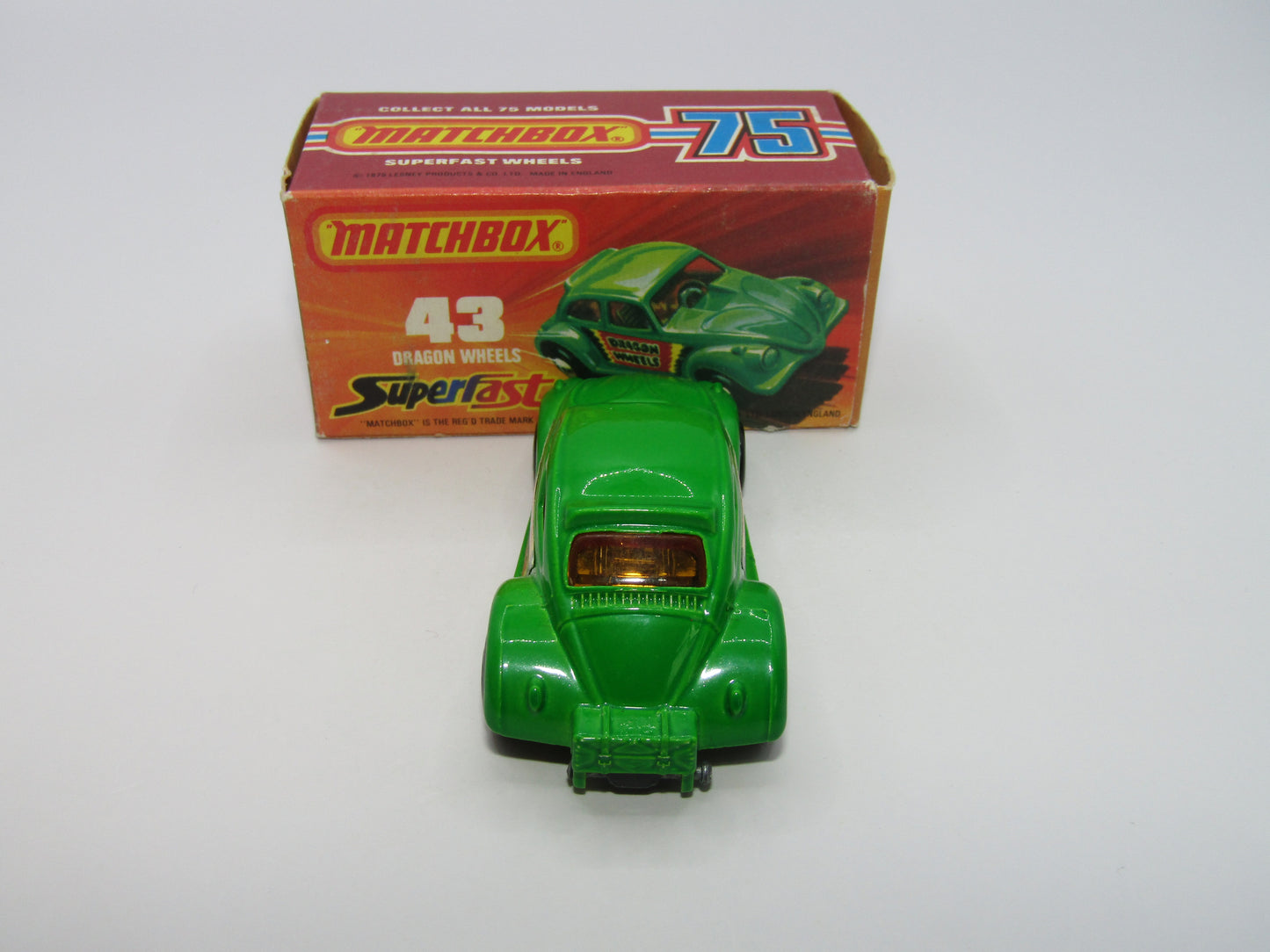 Matchbox Superfast 43B Dragon Wheels Dark Green Gloss Black Base