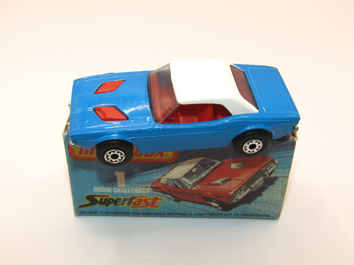 Matchbox Superfast 1C Dodge Challenger Blue Smoked Windows