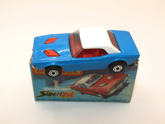 Matchbox Superfast 1C Dodge Challenger Blue Smoked Windows