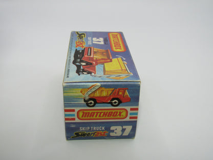 Matchbox Superfast No 37C Skip Truck Light Red BLUE TINTED Windows