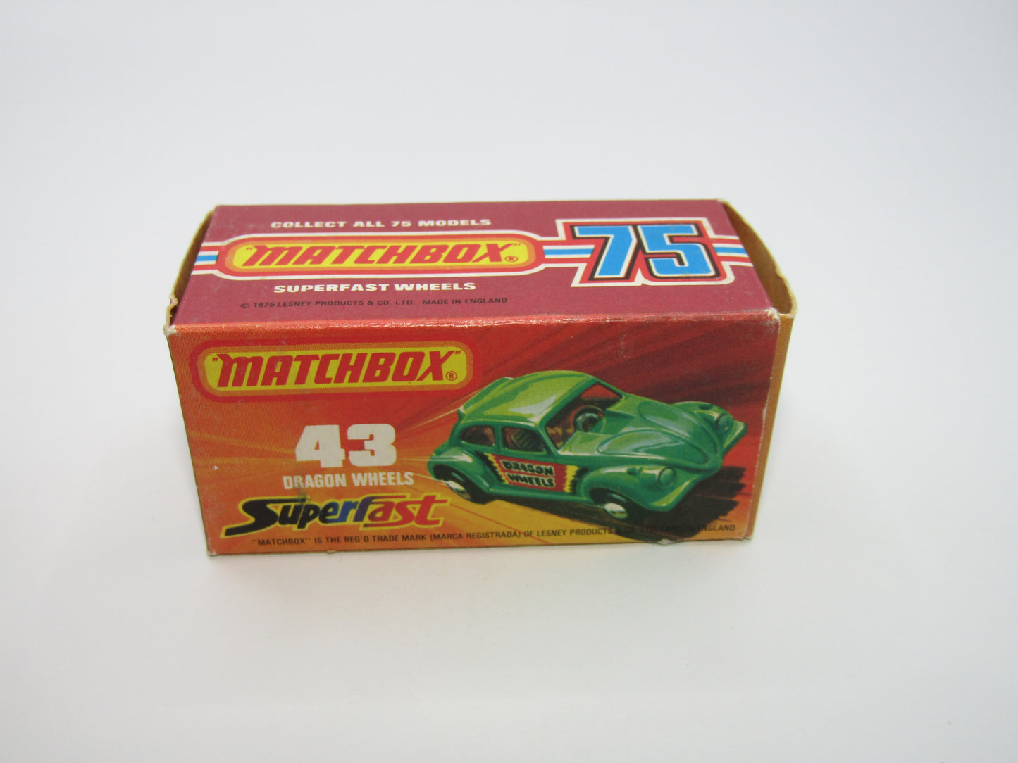 Matchbox Superfast 43B Dragon Wheels Dark Green Gloss Black Base