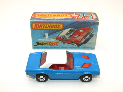 Matchbox Superfast 1C Dodge Challenger Blue Smoked Windows