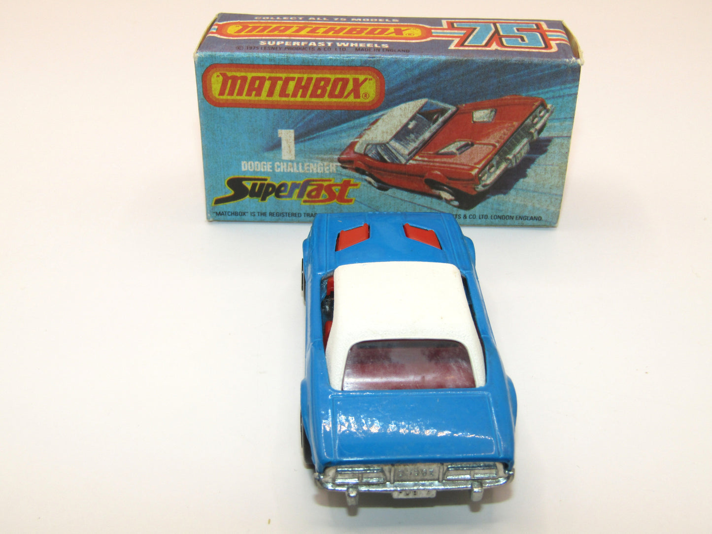 Matchbox Superfast 1C Dodge Challenger Blue Smoked Windows