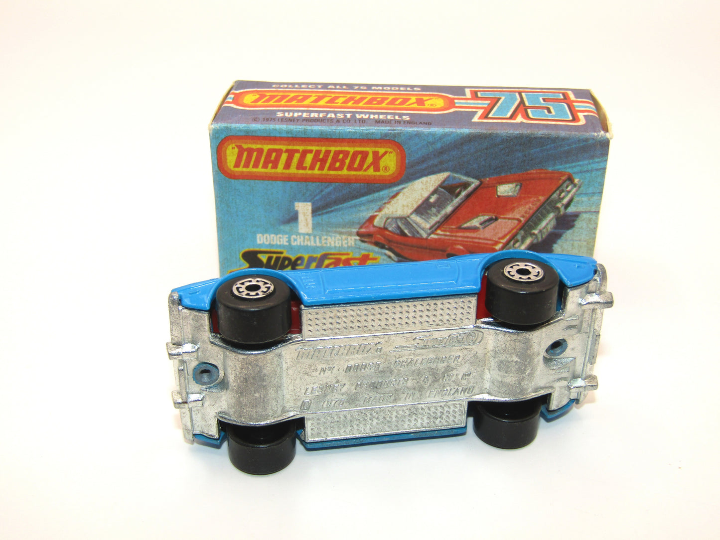 Matchbox Superfast 1C Dodge Challenger Blue Smoked Windows