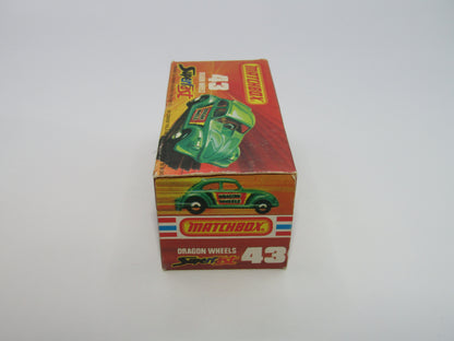 Matchbox Superfast 43B Dragon Wheels Dark Green Gloss Black Base