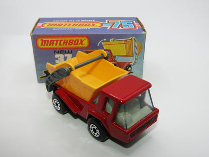 Matchbox Superfast No 37C Skip Truck DARK Red BLUE TINTED Windows
