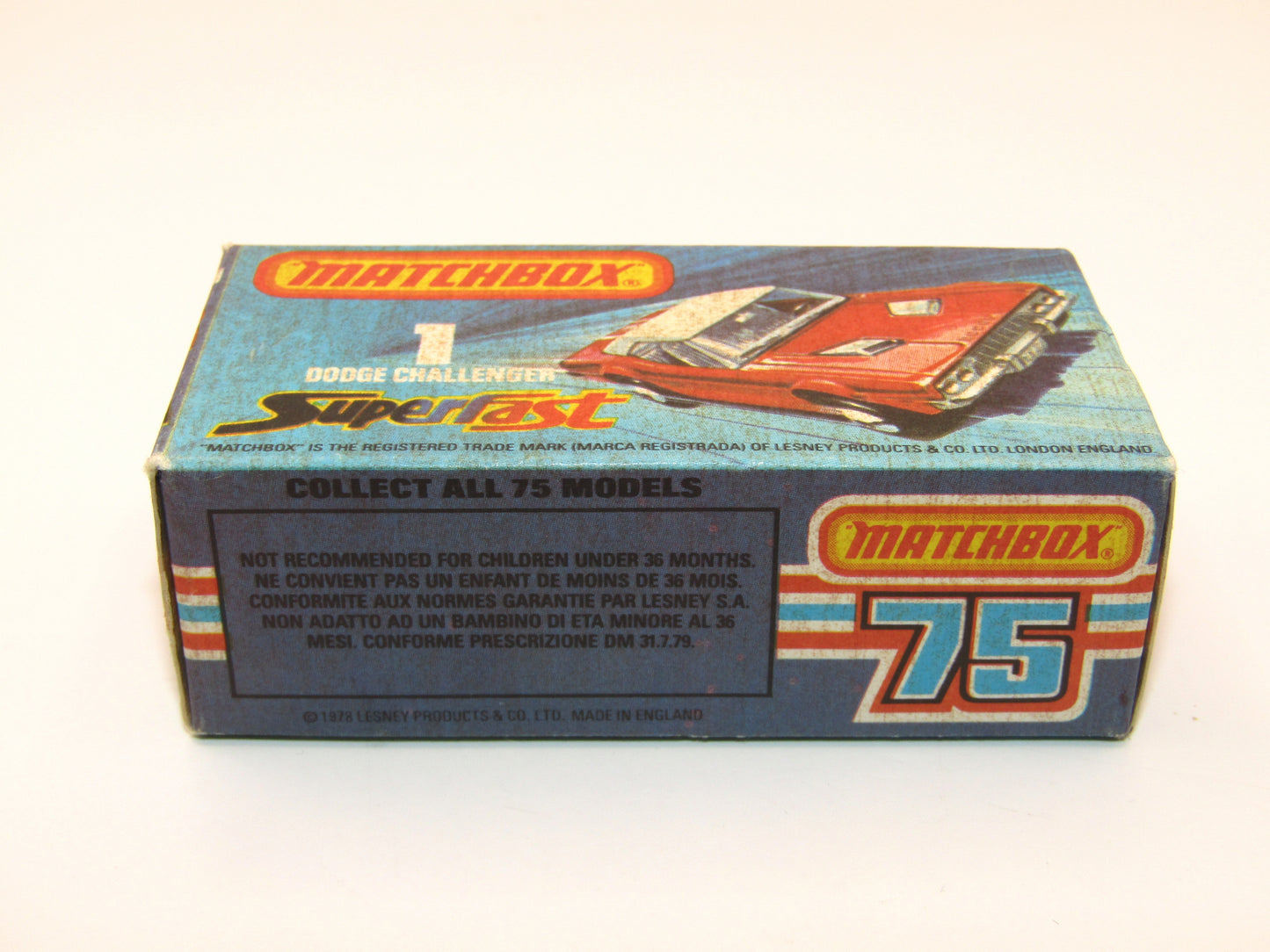 Matchbox Superfast 1C Dodge Challenger Blue Smoked Windows