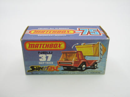Matchbox Superfast No 37C Skip Truck DARK Red BLUE TINTED Windows