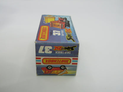 Matchbox Superfast No 37C Skip Truck DARK Red BLUE TINTED Windows
