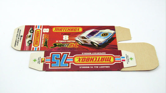 Matchbox Superfast 8C De Tomaso Pantera Empty Original Box - Factory Unfolded
