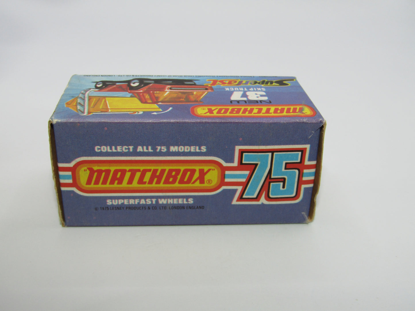 Matchbox Superfast No 37C Skip Truck DARK Red BLUE TINTED Windows