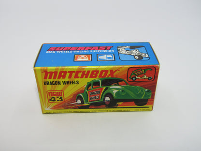 Matchbox Superfast 43B Dragon Wheels MATT GREEN Body DOT DASH Wheels