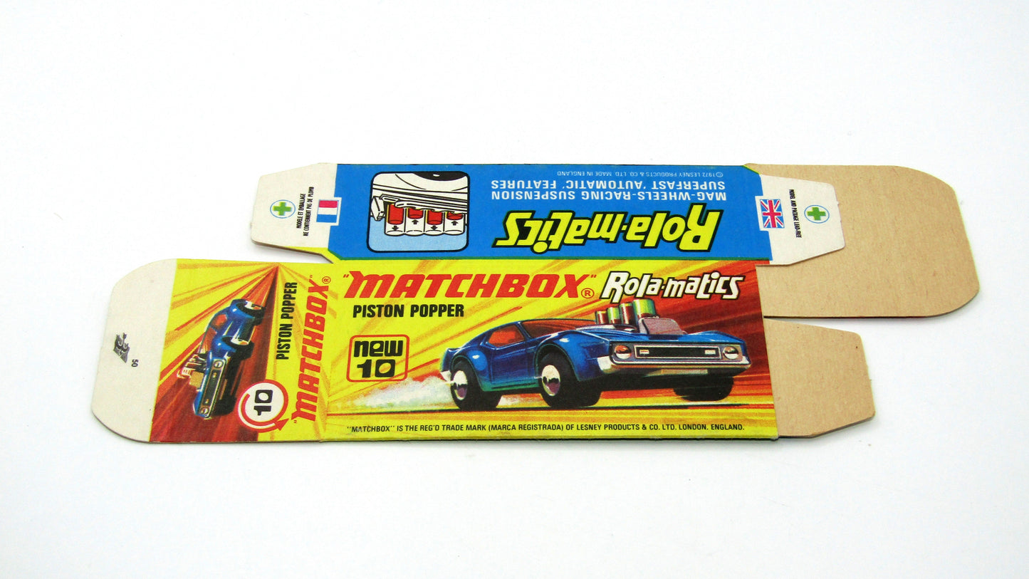 Matchbox Superfast 10B Piston Popper Empty Original Box - Factory Unfolded