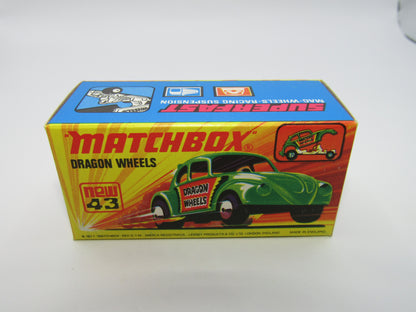 Matchbox Superfast 43B Dragon Wheels MATT GREEN Body DOT DASH Wheels