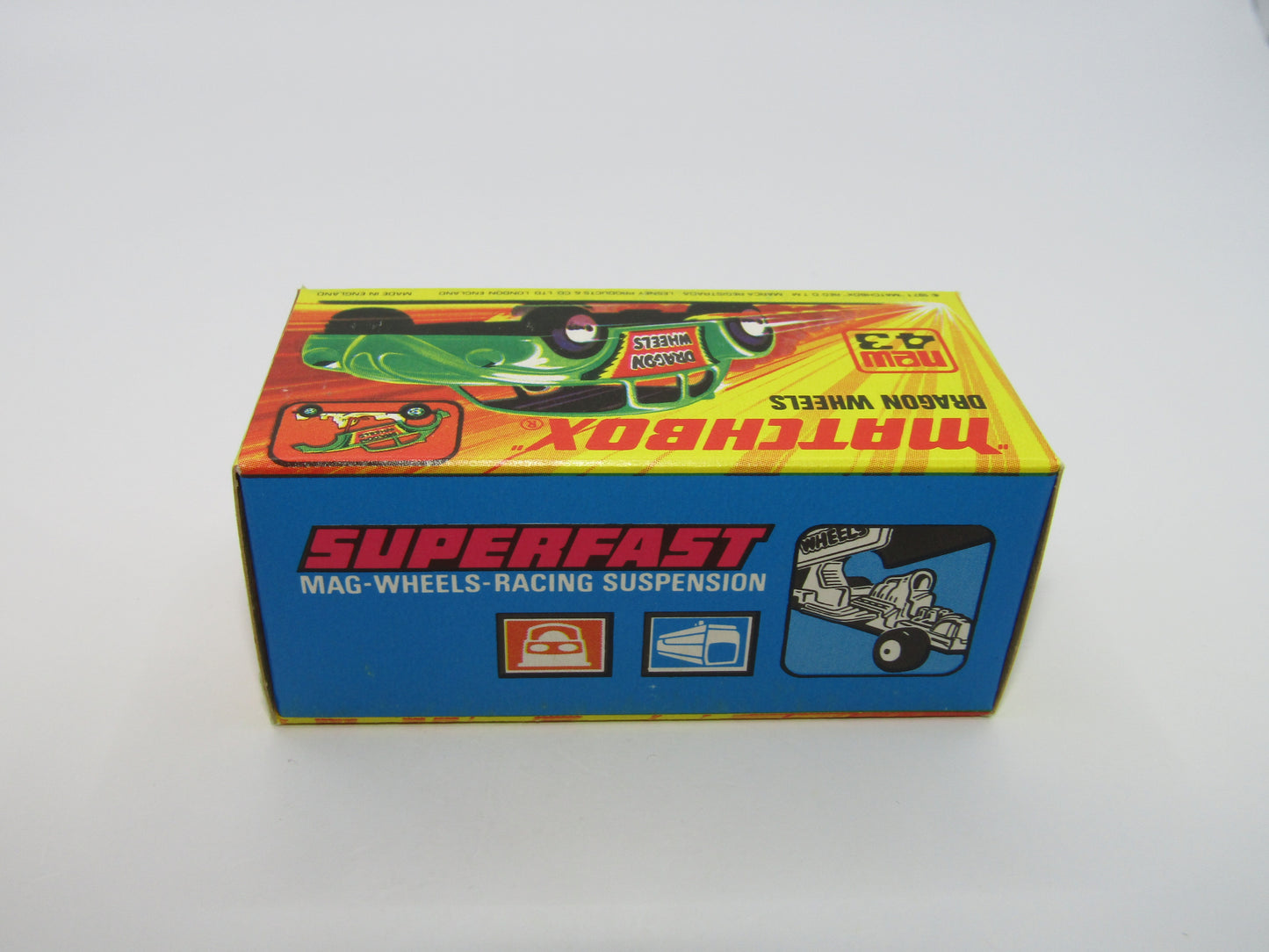Matchbox Superfast 43B Dragon Wheels MATT GREEN Body DOT DASH Wheels
