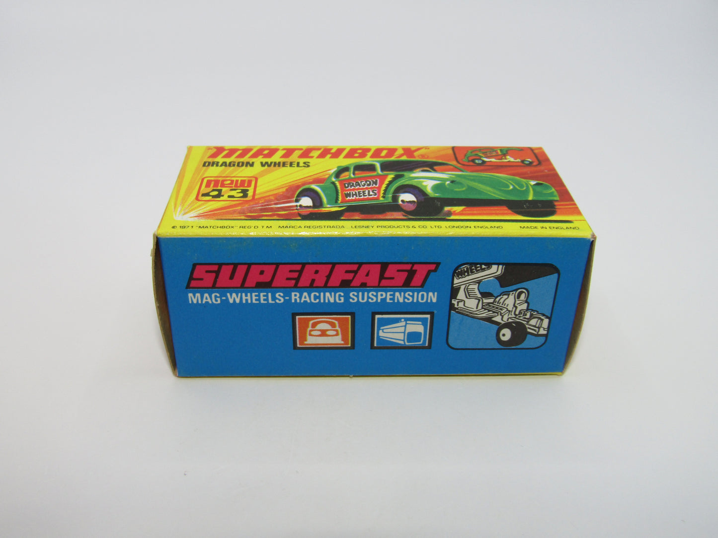 Matchbox Superfast 43B Dragon Wheels MATT GREEN Body DOT DASH Wheels