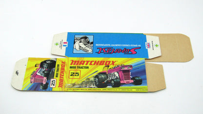 Matchbox Superfast 25B Mod Tractor Empty Original Box - Factory Unfolded