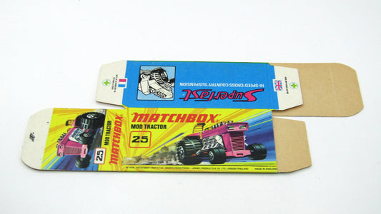 Matchbox Superfast 25B Mod Tractor Empty Original Box - Factory Unfolded