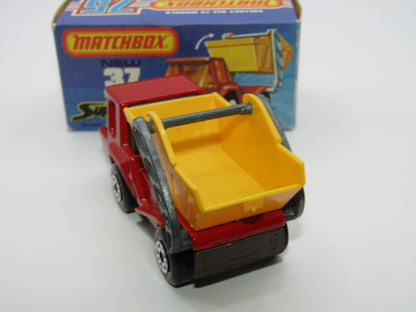 Matchbox Superfast No 37C Skip Truck SMOKE windows MET BROWN Base