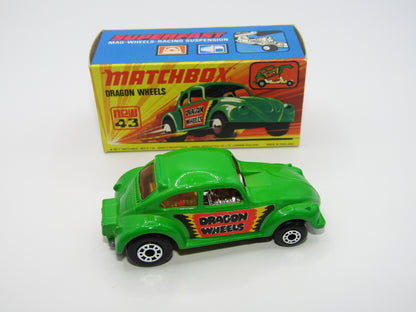 Matchbox Superfast 43B Dragon Wheels LIGHT GREEN Body DOT DASH Wheels