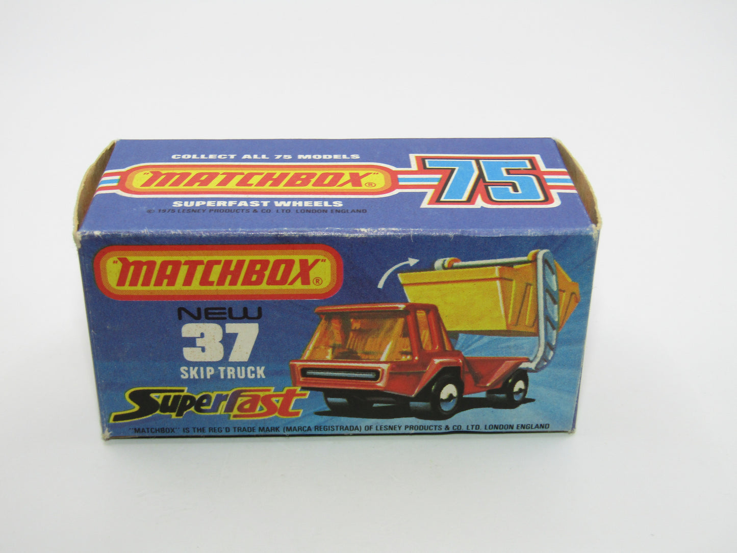Matchbox Superfast No 37C Skip Truck SMOKE windows MET BROWN Base