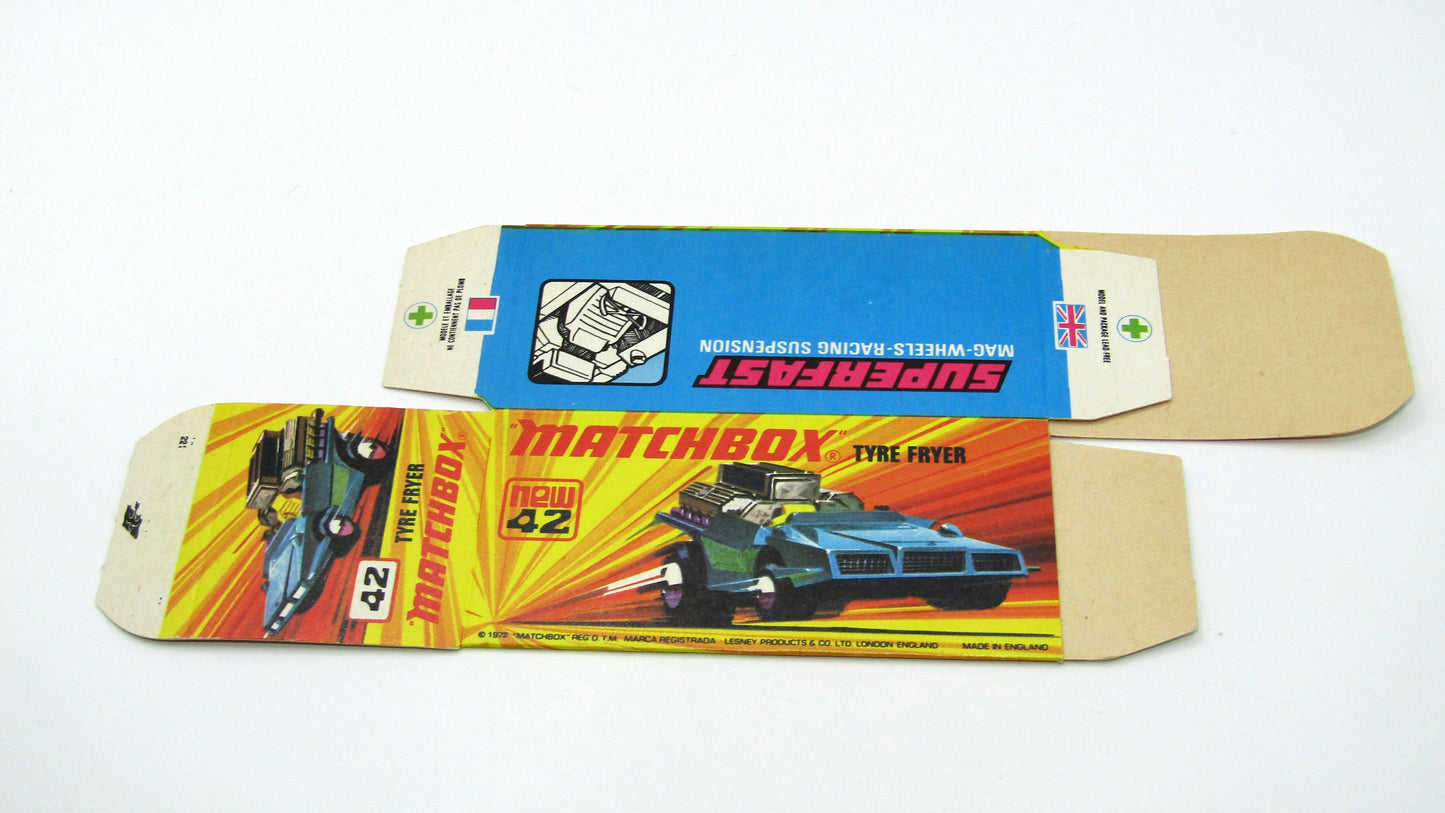 Matchbox Superfast 42B Tyre Fryer Empty Original Box - Factory Unfolded