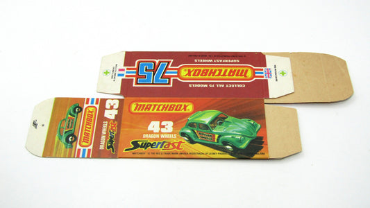 Matchbox Superfast Dragon Wheels Empty Original Box - Factory Unfolded