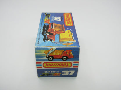 Matchbox Superfast No 37C Skip Truck SMOKE windows MET BROWN Base