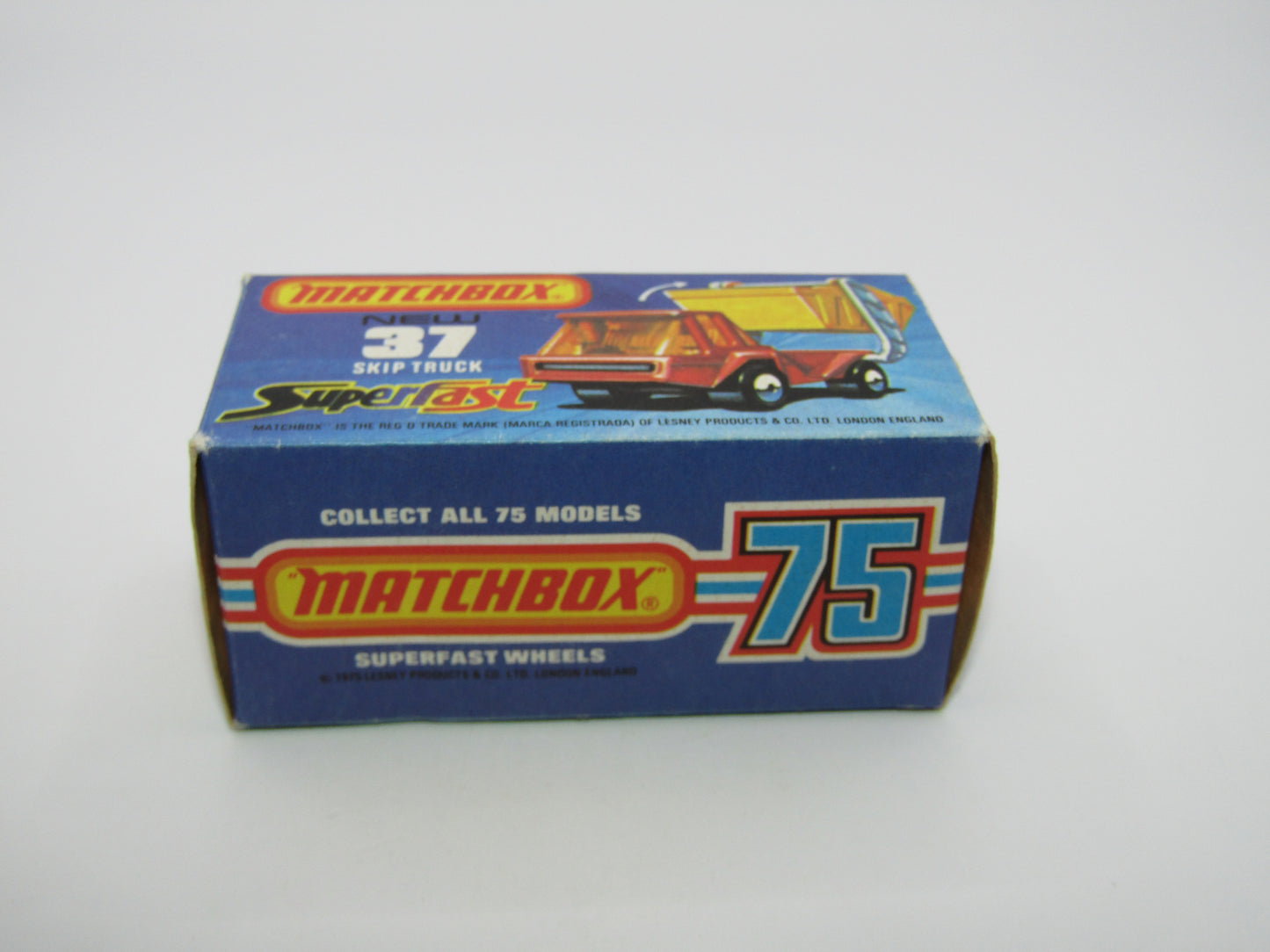 Matchbox Superfast No 37C Skip Truck SMOKE windows MET BROWN Base