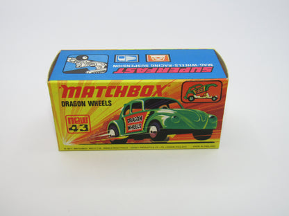 Matchbox Superfast 43B Dragon Wheels LIGHT GREEN Body DOT DASH Wheels