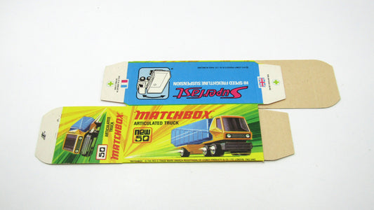 Matchbox Superfast 50B Articulated Truck Empty Original Box - Factory Unfolded