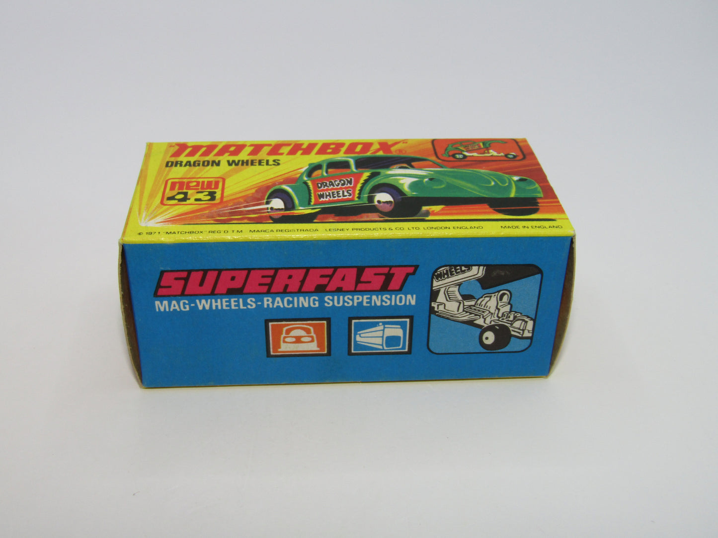 Matchbox Superfast 43B Dragon Wheels LIGHT GREEN Body DOT DASH Wheels