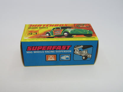 Matchbox Superfast 43B Dragon Wheels LIGHT GREEN Body DOT DASH Wheels