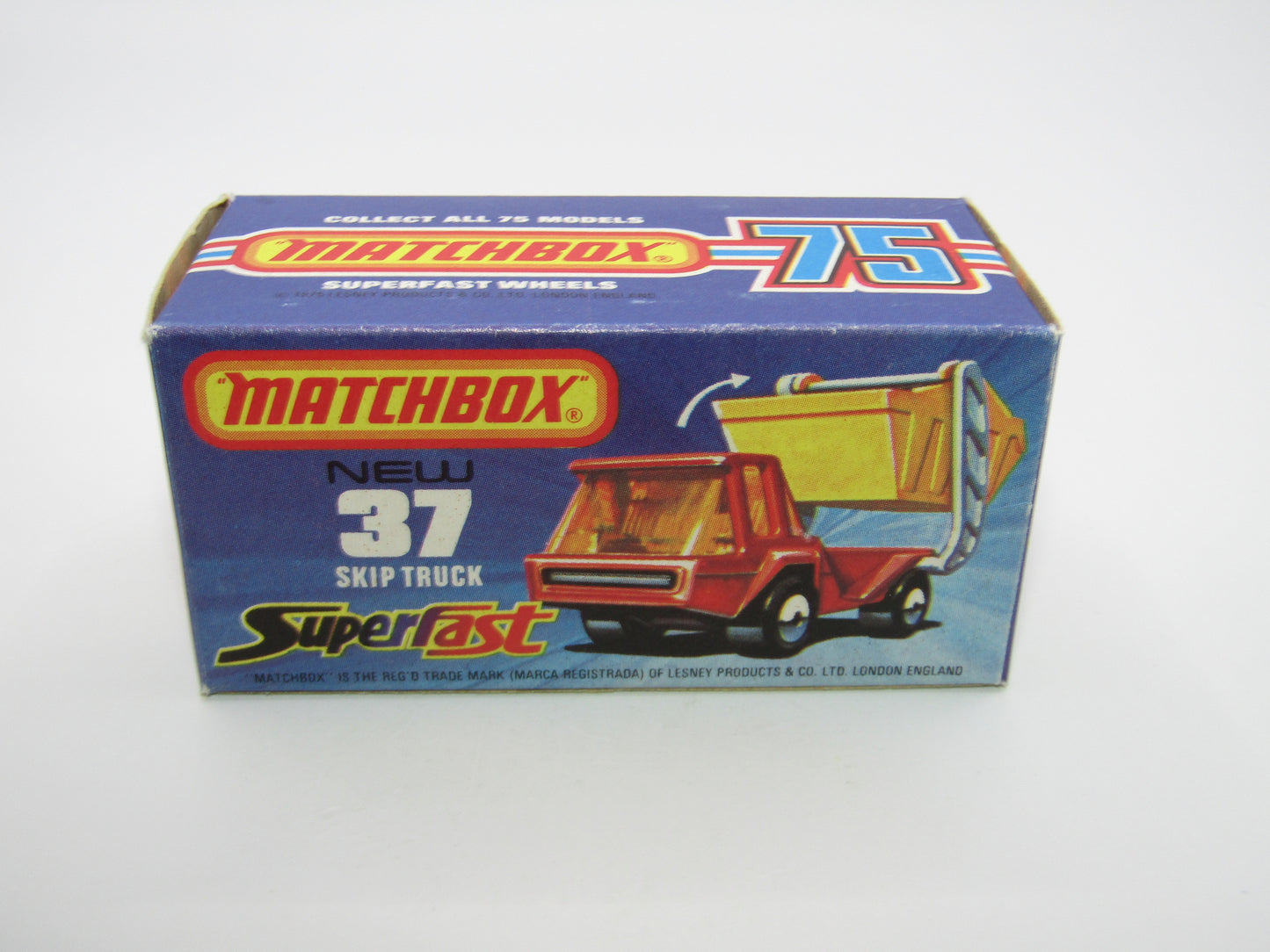 Matchbox Superfast No 37C Skip Truck SMOKE windows GREY-BROWN Base