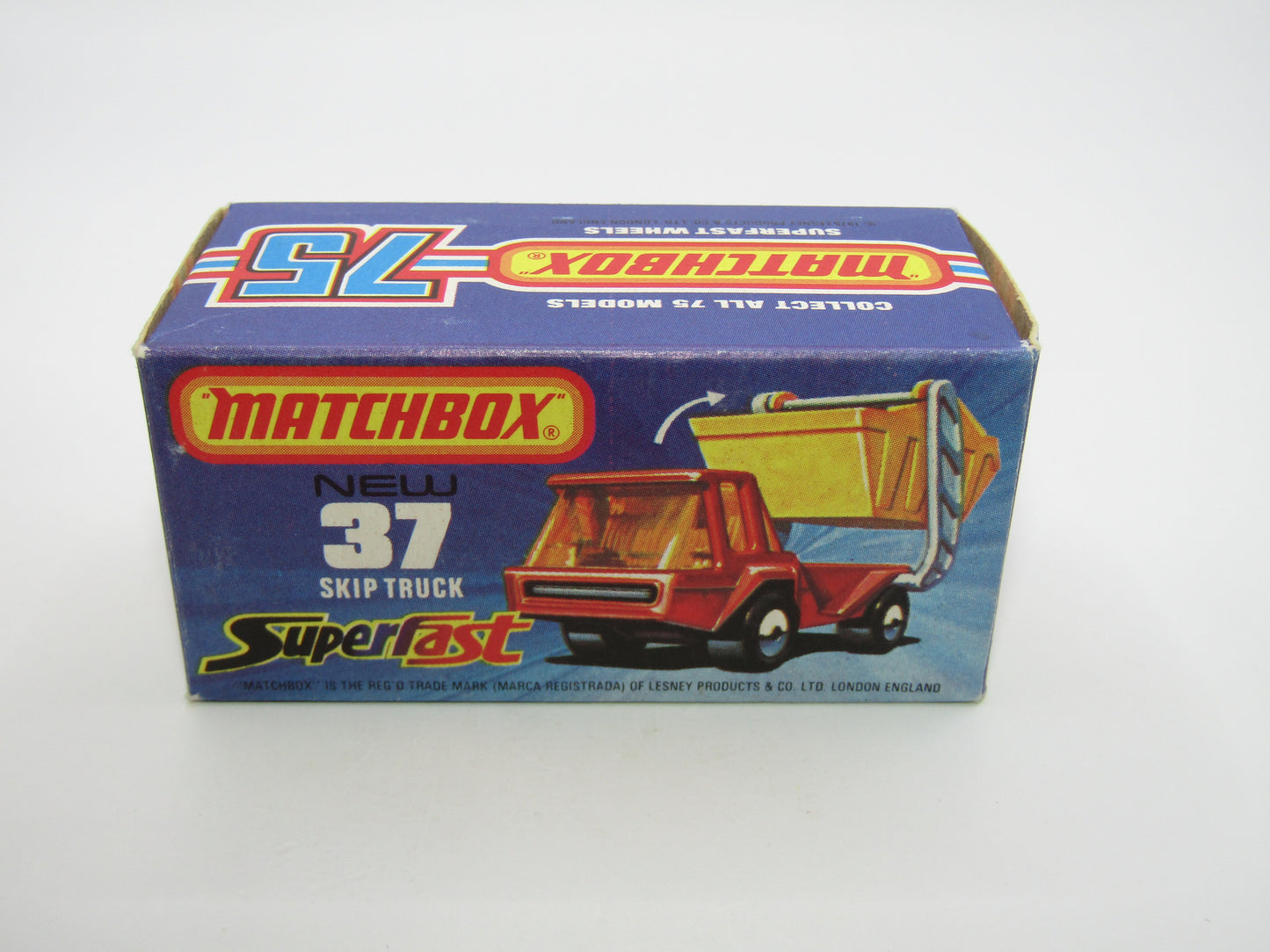 Matchbox Superfast No 37C Skip Truck SMOKE windows GREY-BROWN Base